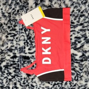 DKNY Cherry Racing Graphic Table Tops Scoop Neck Bralette Size Med NWT